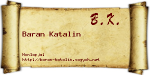 Baran Katalin névjegykártya